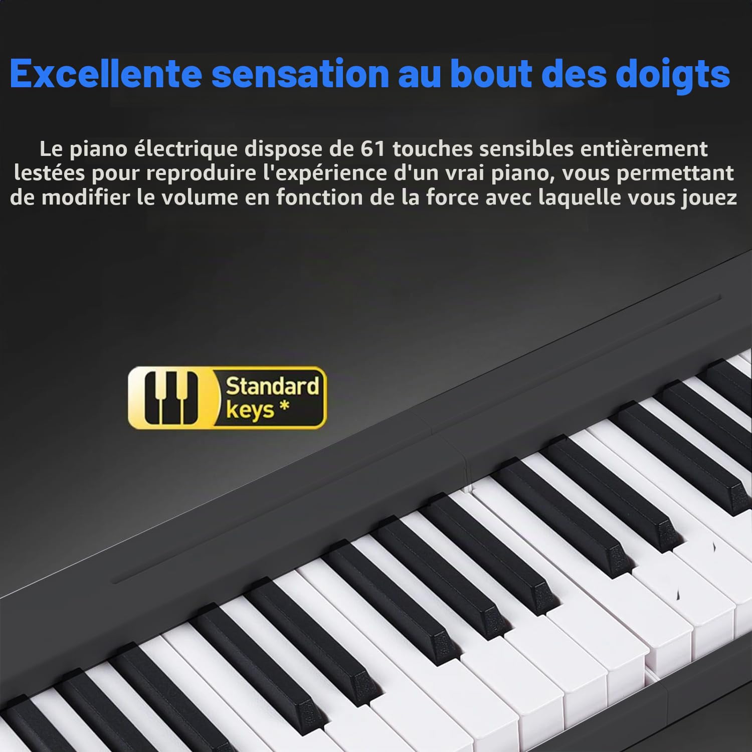 Piano Pliable，Piano Portable，Piano Numérique 61 Touches, Clavier de Piano Pliable Électroniques Multifonctionnel，avec Pédale, Sac de Piano，Piano Électronique Numérique Portable
