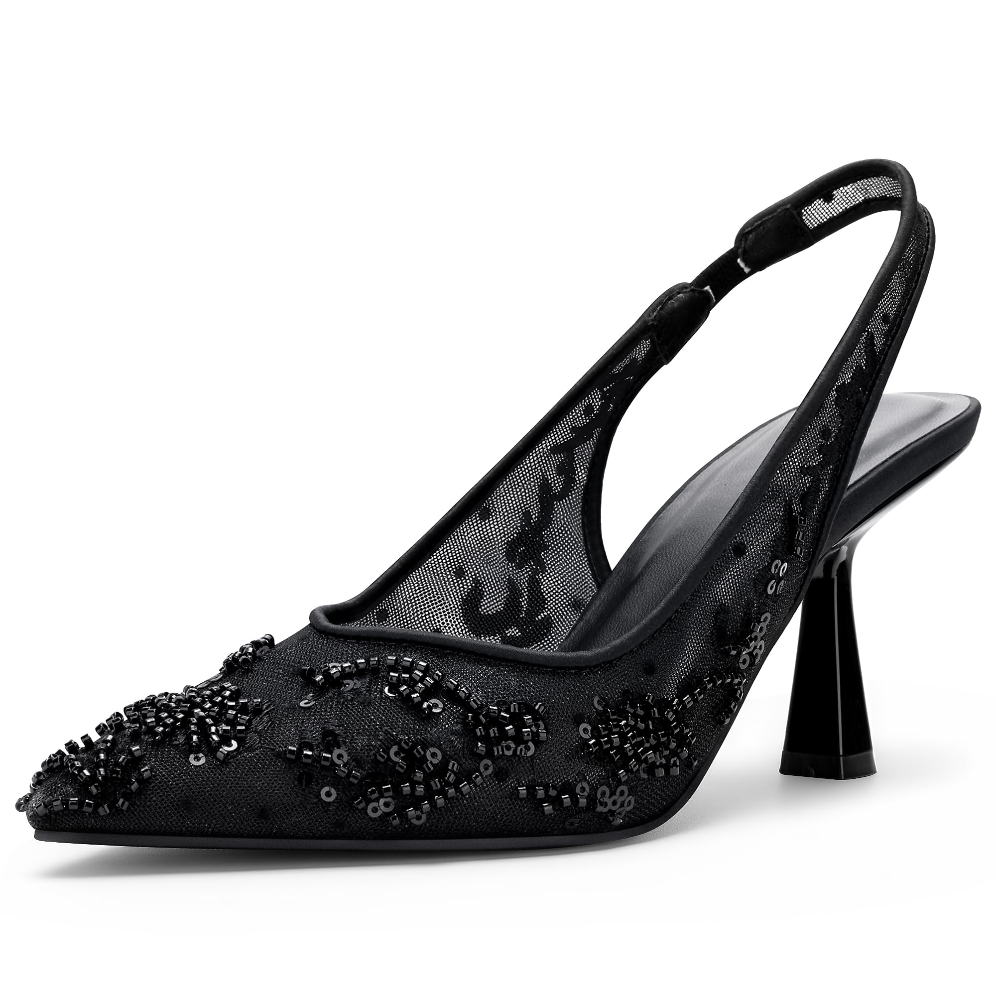 Women’s Wedding Shoes for Bride, 2.5 Inch Kitten Heels, Slingback Pumps, Rhinestone and Embroidered Bridal Heels, Elegant Dress Shoes for Evening and Parties-image-17