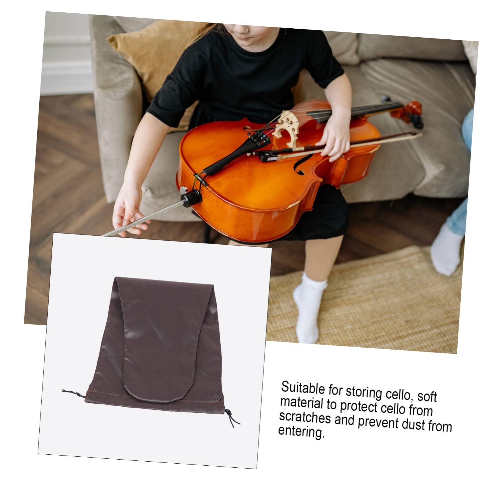GOOHOCHY 1Pc Cello Protective Cover Durable Cover for Cello Elegant Design for Home Use From Ash and Sunlight Comfortable and Practical