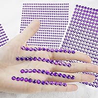 Vista 7 de 1792 calcomanías de gemas para el cabello, calcomanías de perlas autoadhesivas moradas, joyas para rostro, ojos, uñas, maquillaje corporal