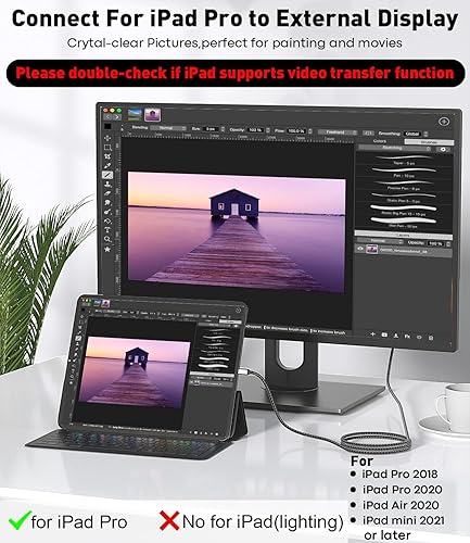 Miniatura 4 de Cable USB C a HDMI de 6 pies  Cable USB 3.1 tipo C a HDMI 2.0 de alta velocidad 4K compatible con Thunderbolt 34 con MacBook ProAir, Galaxy S8 a