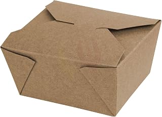 50 Pack - Eco Friendly Disposable Kraft Paper Take Out Food Container - Sturdy Leak & Grease Proof Microwavable Take Away Boxes, Restaurant-Ware (94 oz)