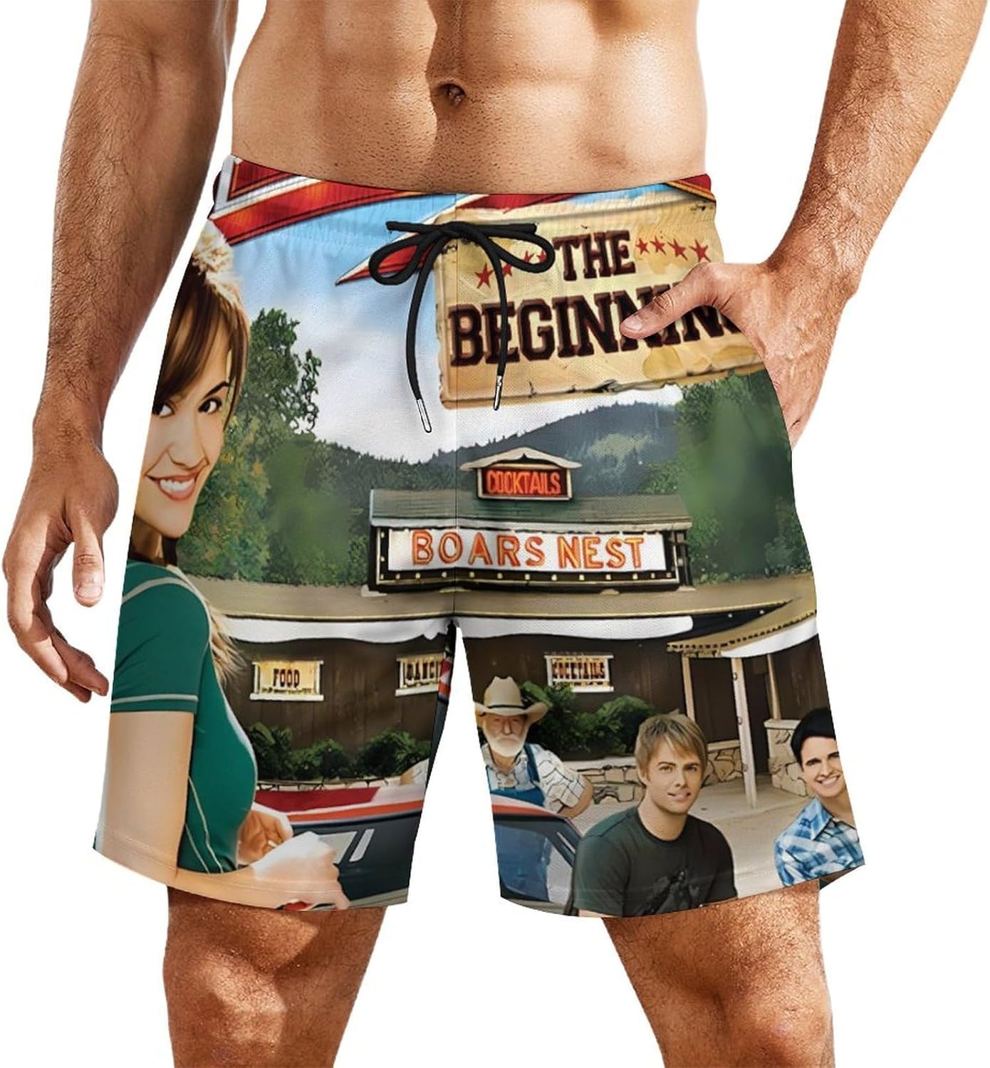 Men's Casual Swim Trunks for Hazzard Dukes Beach Pants,Board Shorts Bathing Suit
