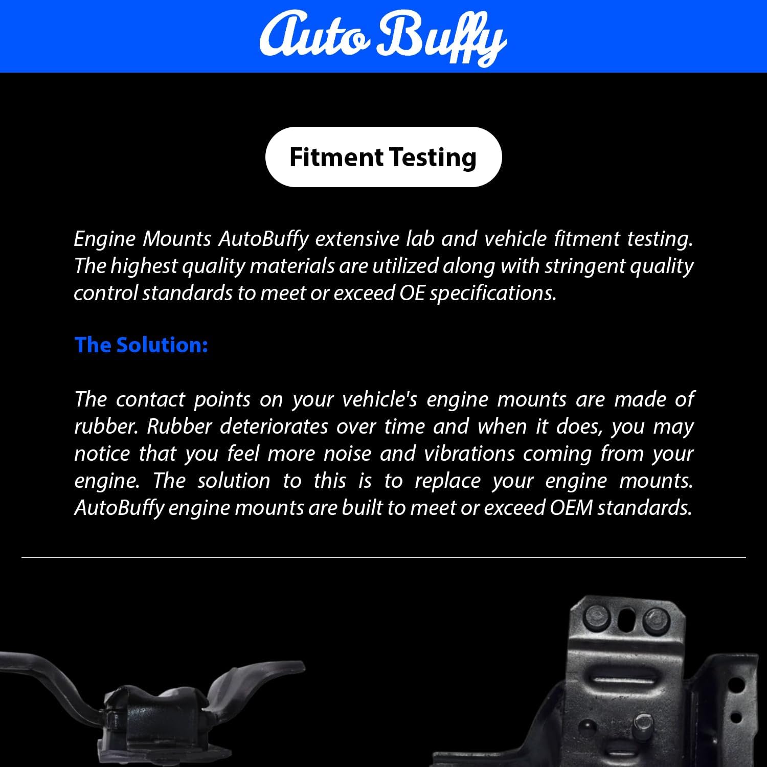 Front Engine Motor Mount Set 2PC (Left & Right) Fits for Ford Mustang 4.6L (1996-2004) - Perfect Replacement for 3001 A3001, 3002 A3002 - Boost Engine Performance