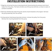 Vista 5 de PTNHZ Bomba de dirección asistida Saginaw serie P con polea de 5/8" de llave, eje cromado, reservorio para calle/rally, caja de engranajes