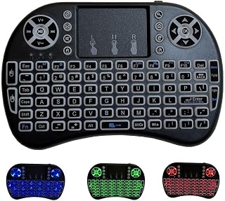 Mini Keyboard i8 2.4G Mouse Wireless with Touchpad, Tricolor Backlight Handheld Remote for Android TV Box (English Version)
