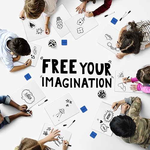 Miniatura 5 de Magicfly Pizarra blanca pequeña, pizarra de borrado en seco, paquete de 26, mini pizarras blancas de 9 x 12 pulgadas, pizarras blancas de doble cara