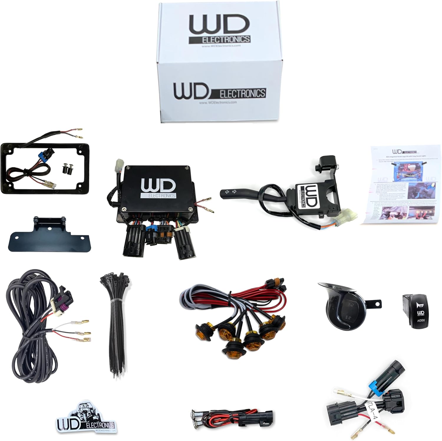 WD Electronics Compatible with 2022+ Honda Talon Compatible Amber LED Integrated Street Legal Turn Signal Kit, 6 Round 3/4 Inch LEDs, Easy Install Plug and Play With Switch