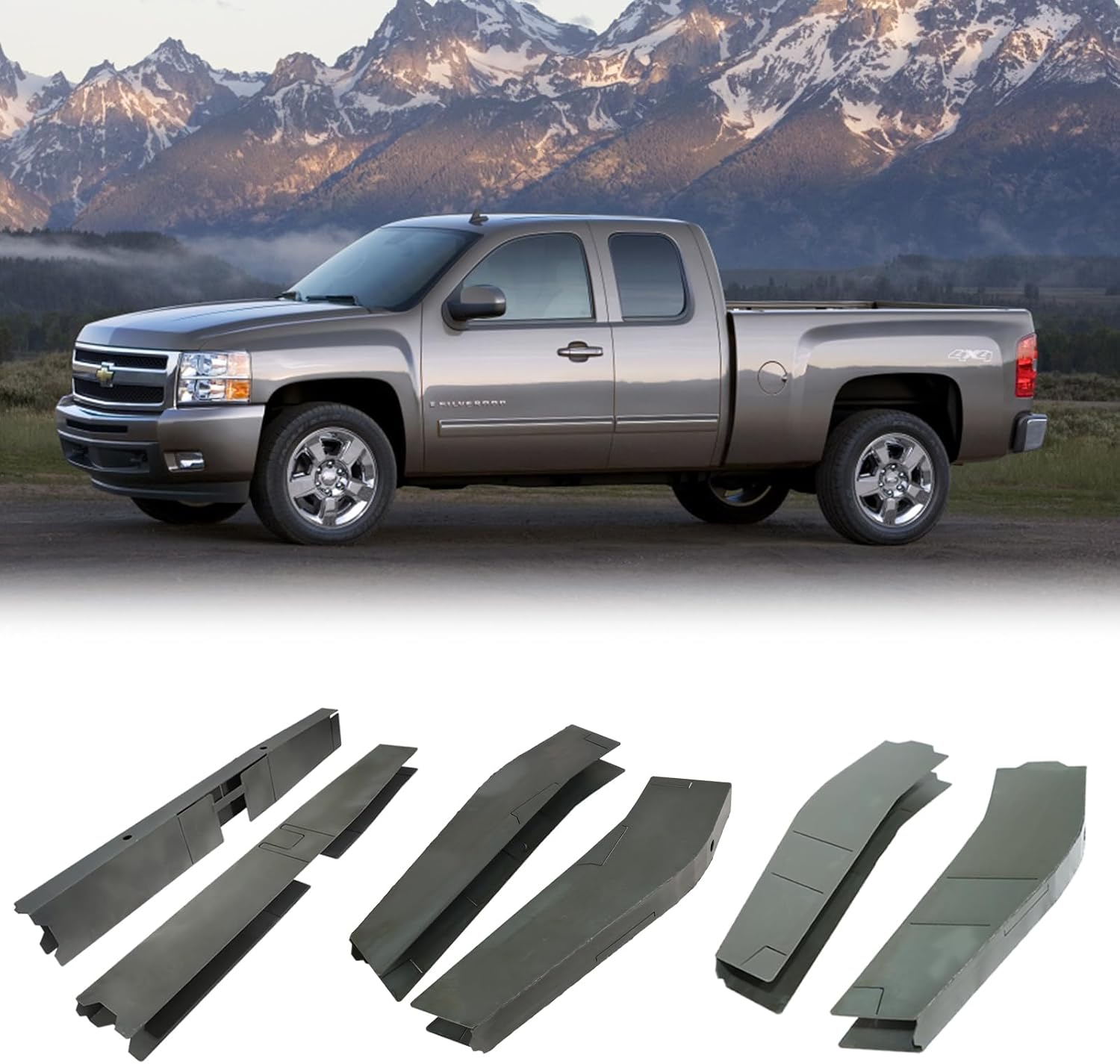 ELITEWILL Rear Frame Rust Repair Kit Fit for 2007-2014 Chevy Silverado and GMC Sierra 1500