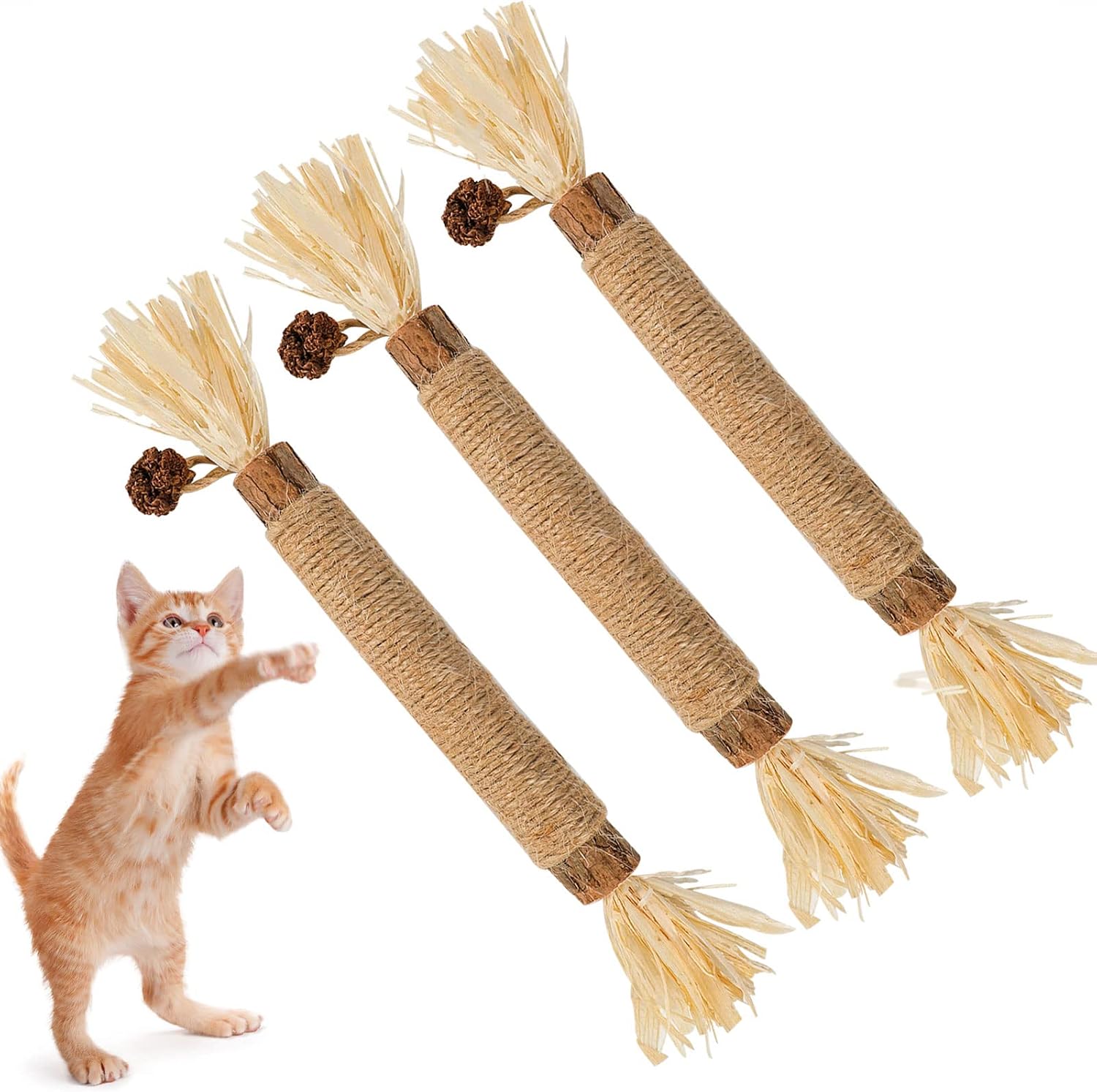 Adumtil Cat Toys Silvervine for Cats, Catnip Toys Teething Chew for Indoor Kitten, Help for Teeth Cleaning Dental Molar Protection