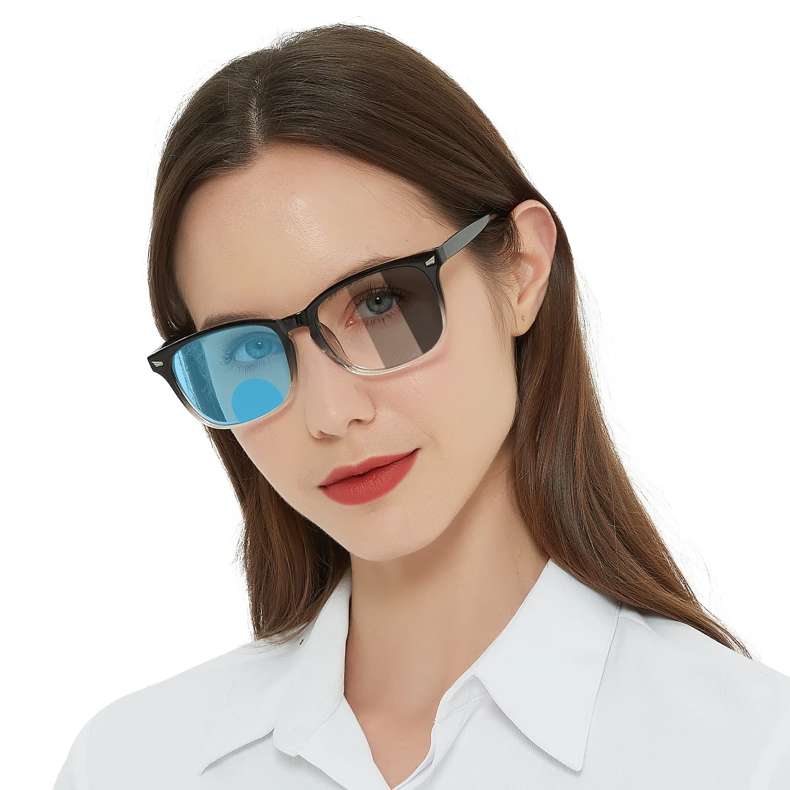 MARE AZZURO Photochromic Bifocal Reading Glasses Women Blue Light Outdoor Readers 1.0 1.25 1.5 1.75 2.0 2.25 2.5 2.75 3.0 3.5