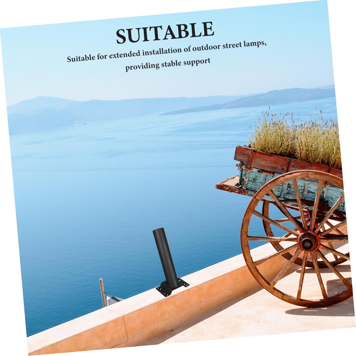 Outdoor Solar Street Light Mounting Bracket Metal Extension Pole for LED Lamps Sturdy Fixture for Street Light Installation Suitable for Outdoor Use