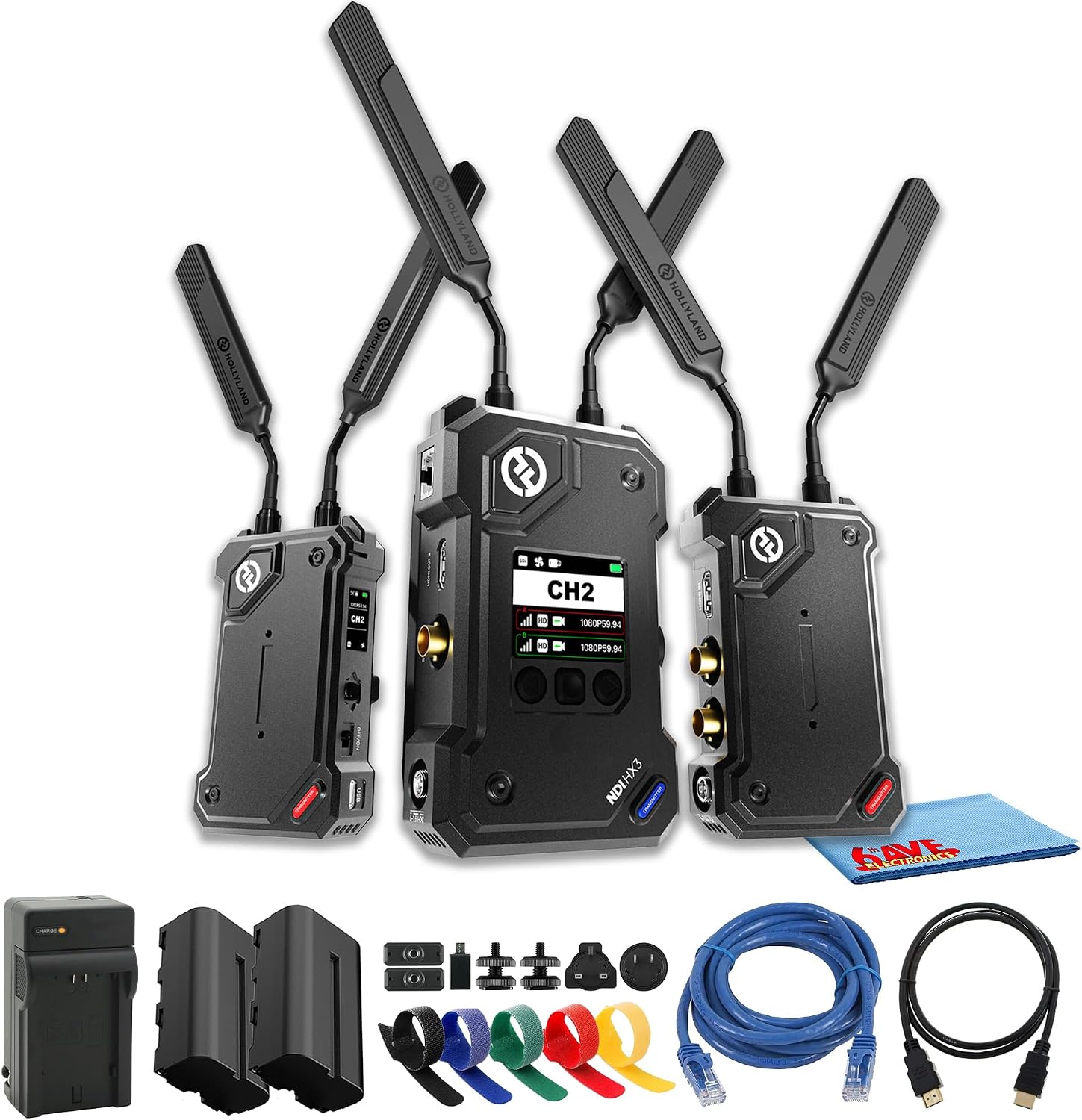 Sistema Inalámbrico de Transmisión de Video Hollyland Cosmo C2 HDMI/SDI con 2 Transmisores y 1 Receptor, Alcance de 3000 pies, Latencia de 33 ms, Transmisión RTMP y UVC miniatura 1