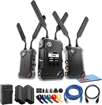Hollyland Cosmo C2 HDMI SDI Wireless Video 2 Transmitter System, 3000ft Los Transmission, UVC RTMP Streaming, 33ms Latency Bundle with 2 Transmitters and 1 Receiver Kit