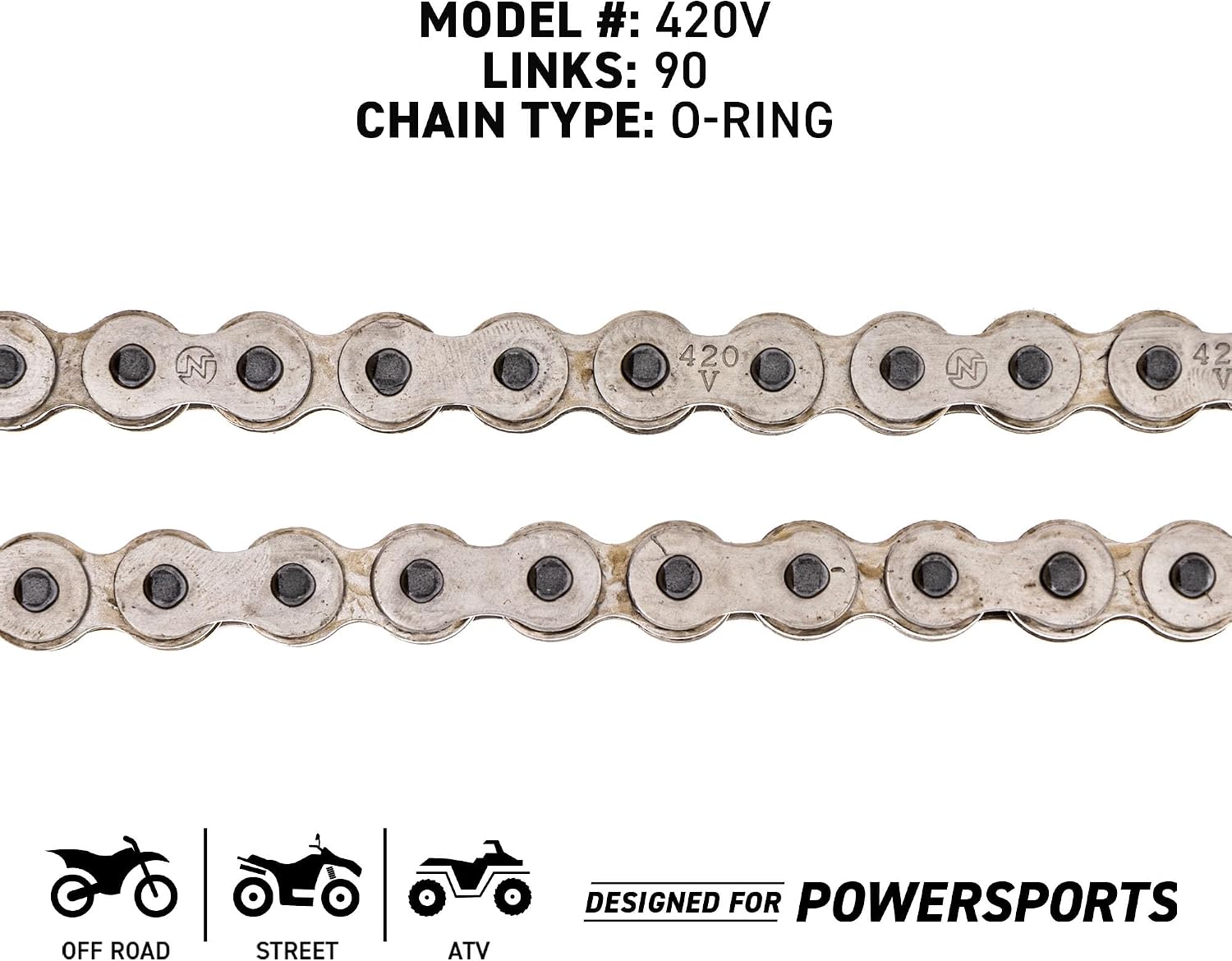 NICHE Drive Sprocket Chain Combo for Yamaha Big Wheel BW80 Front 15 Rear 32 Tooth 420V O-Ring 90 Links