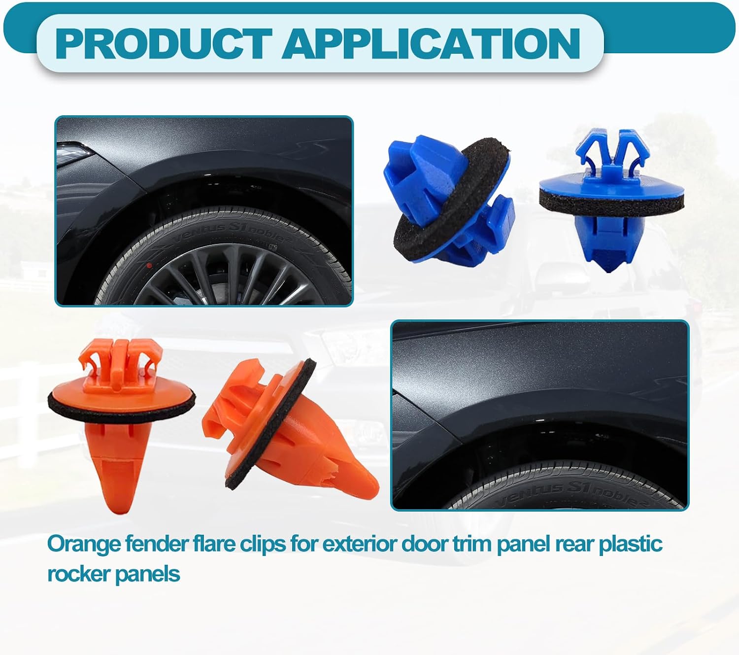 120Pcs Retainer Fastener Rivets for Bumper Fender Liner 90189-06065 Compatible with Toyota 4Runner Tacoma RAV4 Fender Flare Clips Replace 75495-35010, 75397-35010, 90189-06013