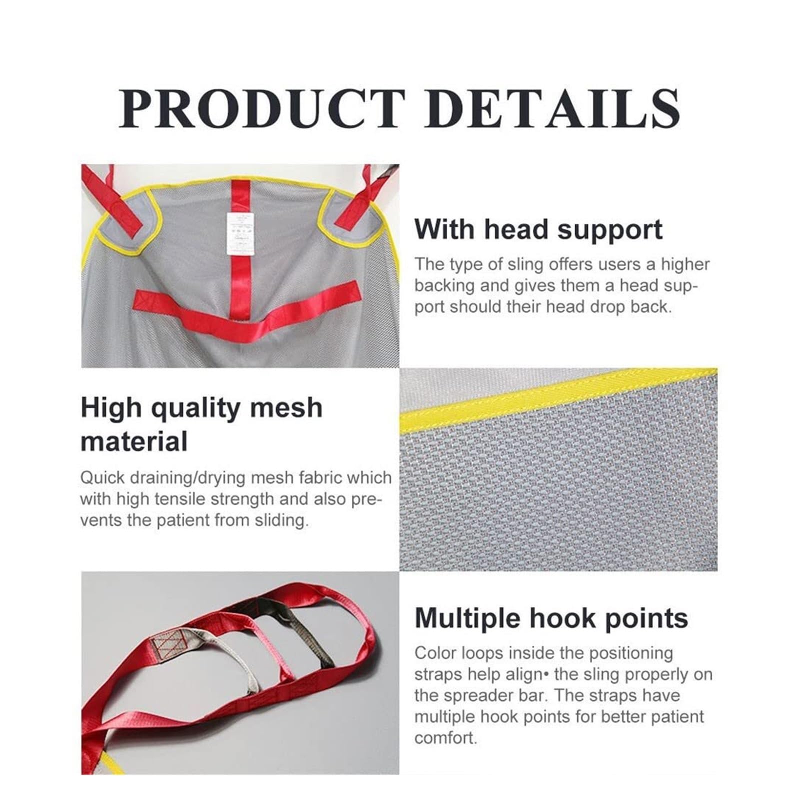 Arnés de Transferencia para Pacientes con Apertura para WC - Red Completa para Ducha, Camas y Sillas de Ruedas - Regulable hasta 230 kg