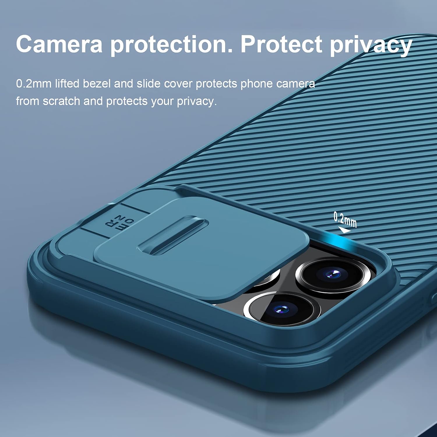 Nillkin for iPhone 13 Pro Case CamShield Pro Series Case with Slide Camera Protection Cover, Slim Stylish Protective Case for iPhone 13 Pro 5G - 2021-6.1'' - Blue