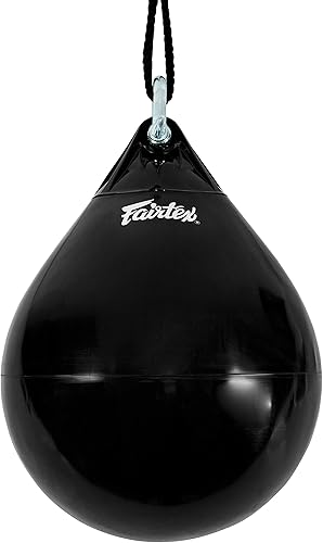 Fairtex HB16 Bolsa de boxeo de agua pesada para Muay Thai, Kickboxing, MMA (HB16 - Negro sin llenar)