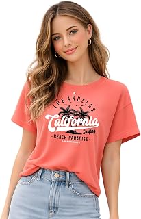 London Hills Women’s Loose Fit Graphic Printed T-Shirt | Soft Cotton Blend Fabric | Round Neck Half Sleeve Casual Top, Tra... Price In India