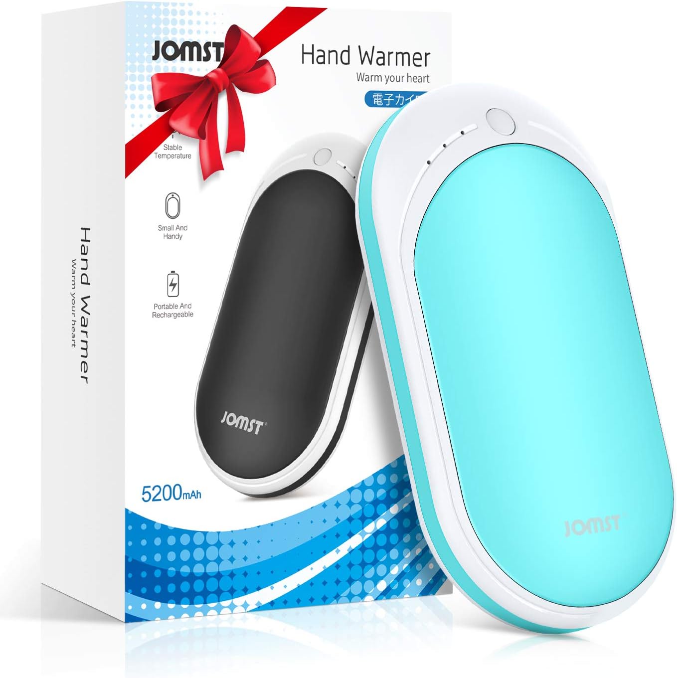 Jomst Hand Warmers, 5200mAh Portable Double-Side Hand Warmer Rechargeable,Helps for Soothe The Pain and Uncomfortable of Arthritis Sufferers, Best Winter Gift (Blue)