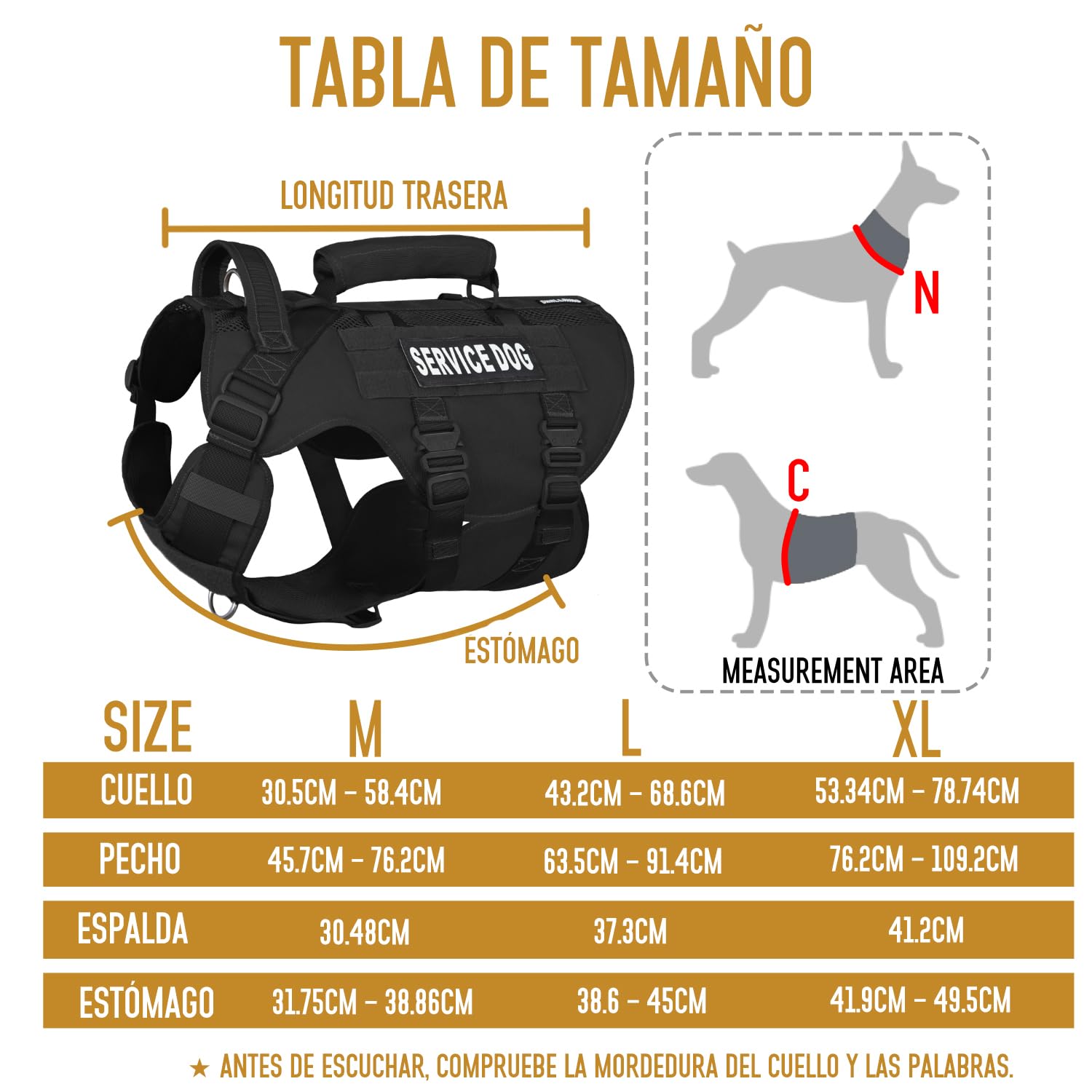 Arnés de elevación para perros grandes, arnés de malla militar transpirable con chaleco Molle con hebilla de metal de 39 g para entrenamiento, senderismo y caminata