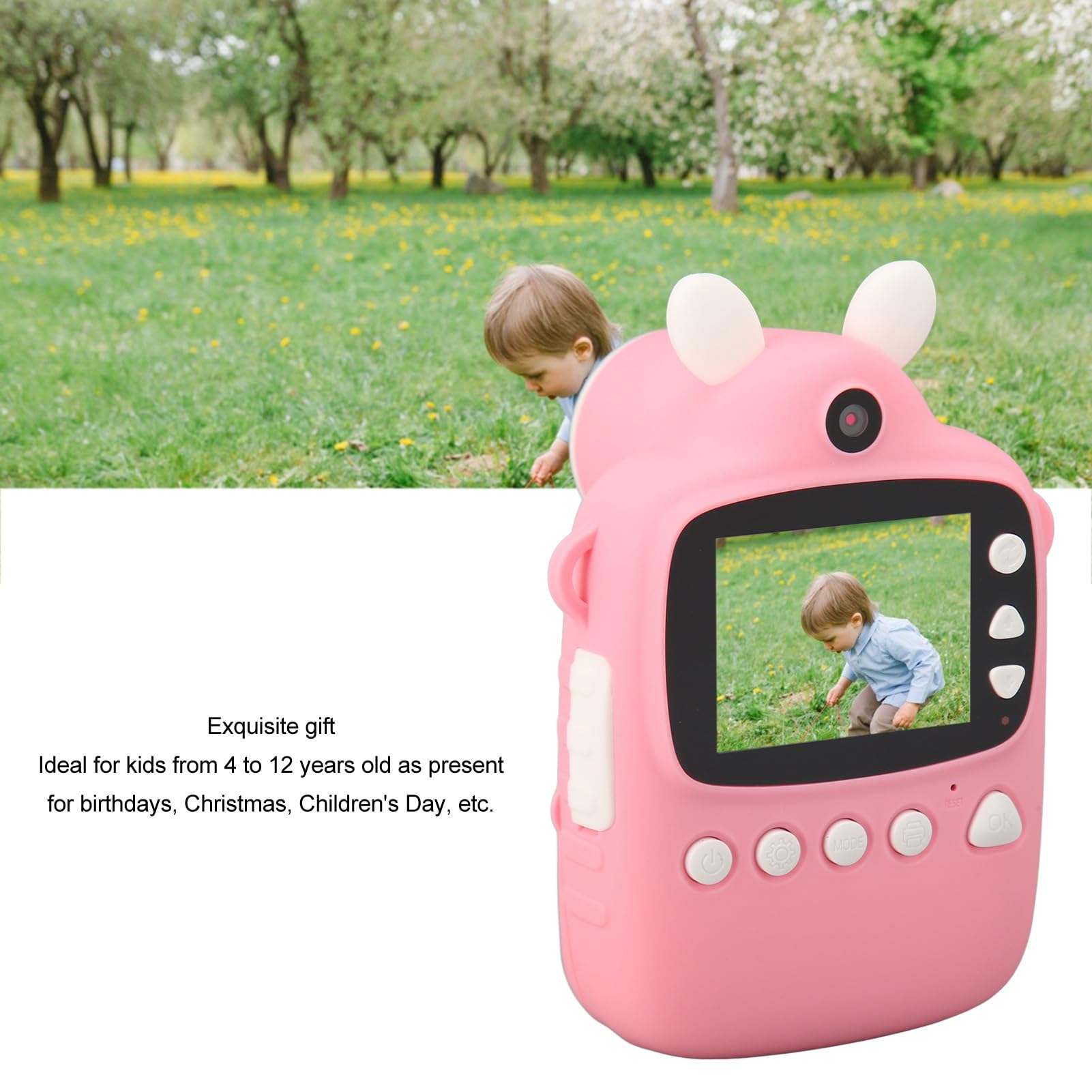 Fotocamera istantanea, doppio obiettivo da 16MP Fotocamera digitale istantanea 1920X1080 Risoluzione Videocamera MP3 per il campeggio quotidiano