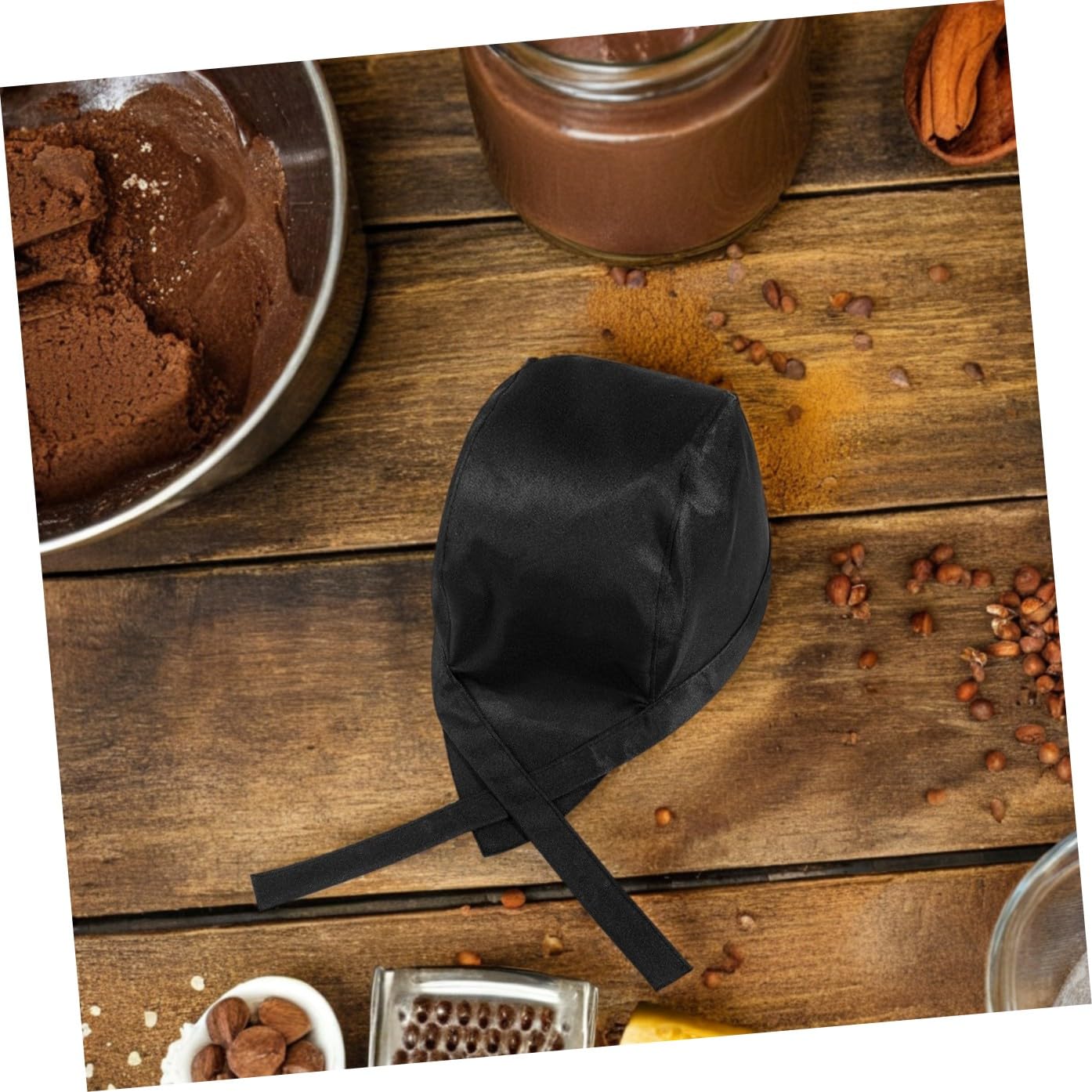PACKOVE 30piezas Gorro De Cocina para Chef Turbante Pirata Negro para Restaurante Sombrero De Trabajo De Hostelería para Cocineros y Personal De Servicio