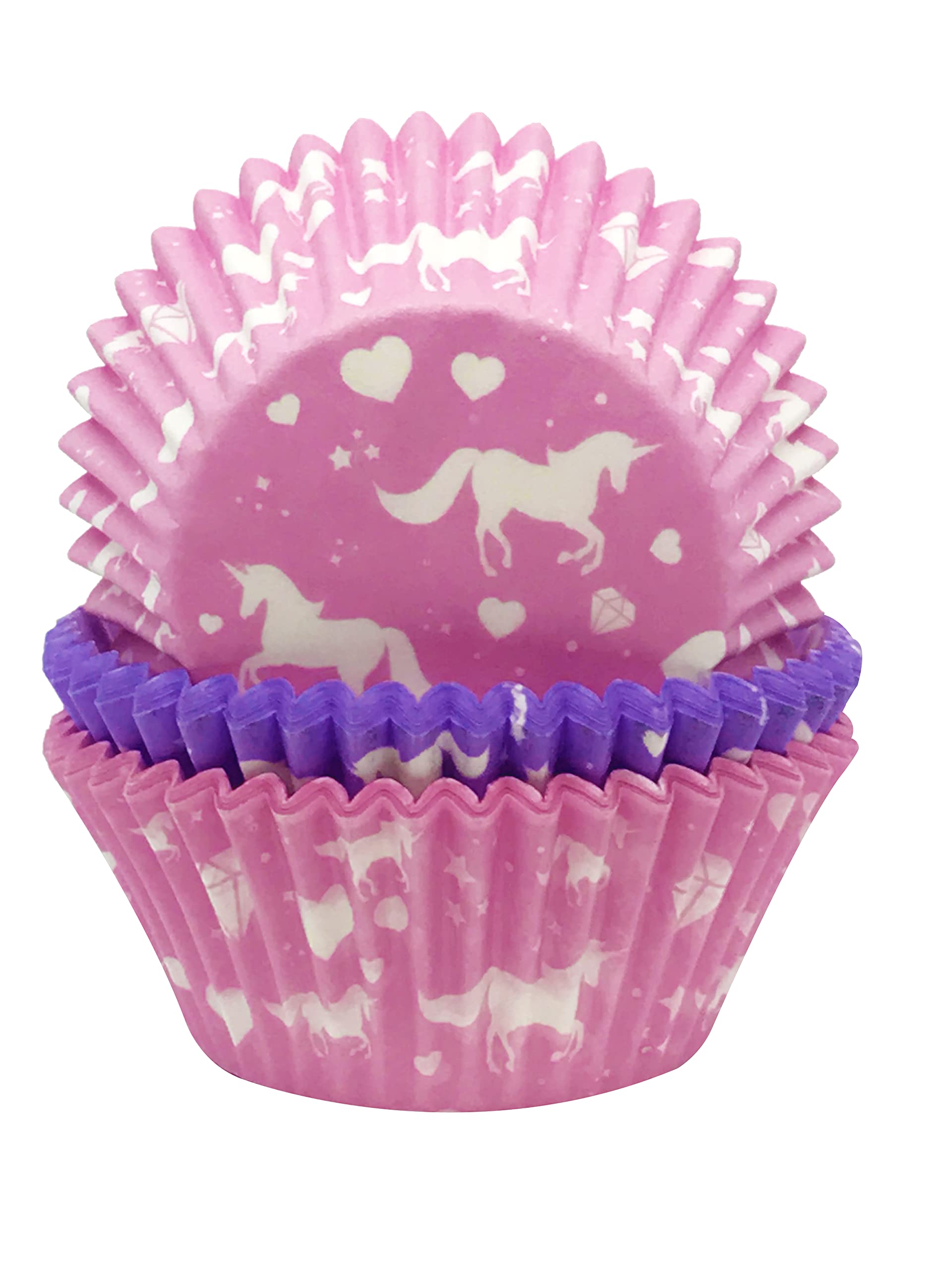 Anniversary House Cupcake Cases, 75 Pieces, Greaseproof Paper Baking Cups, Unicorn J137