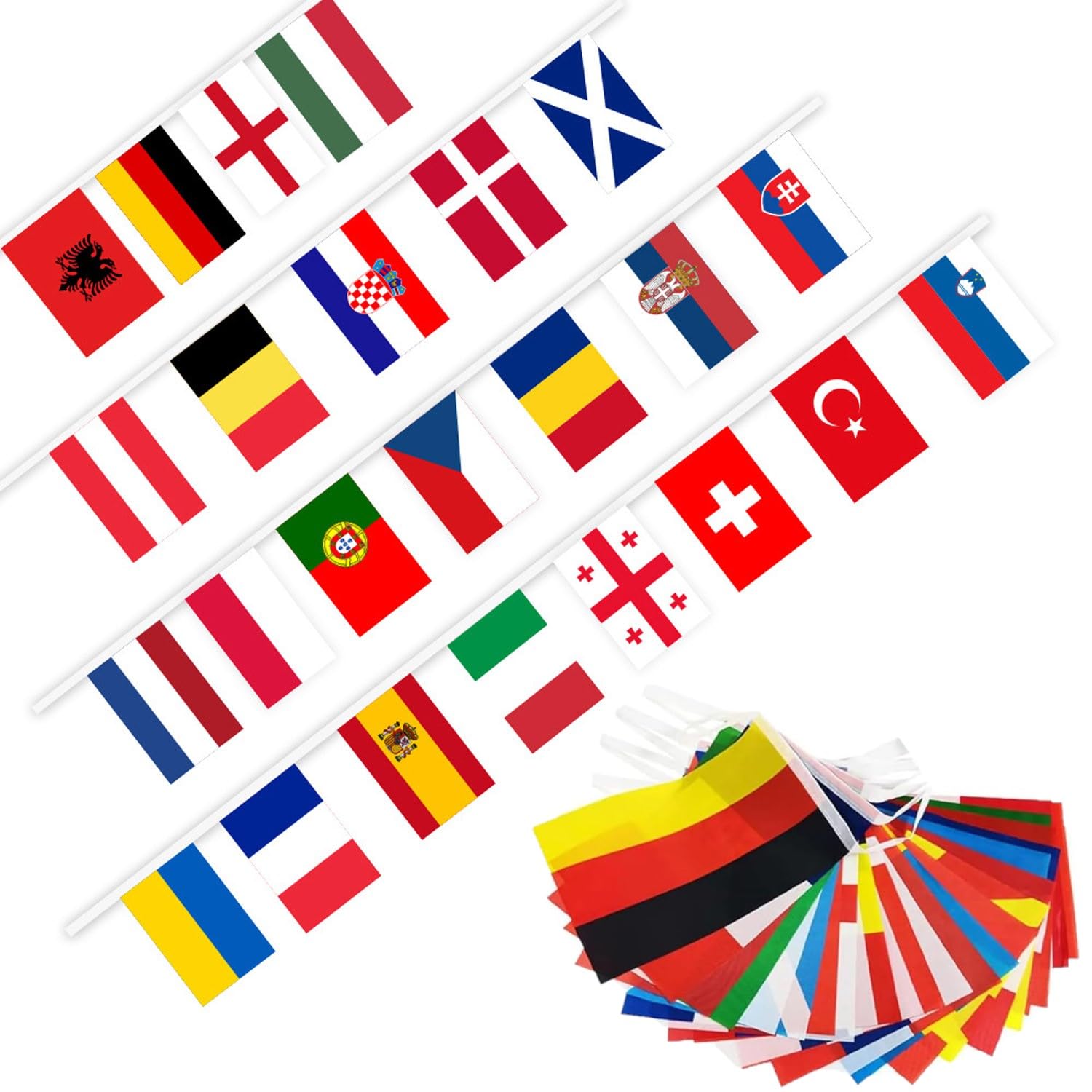 EM Flags Bunting for Euro Football 2024