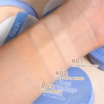 Currentlye Polvo Compacto,Polvo Compacto De Maquillaje Polvo Compacto Perfection Mate A Prueba De Agua,Polvo Compacto Perfection Mate Wet And Dry Powder Lasting Waterproof (#01)
