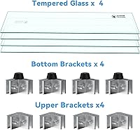 Vista 7 de Skyflame Protector de viento de vidrio para hoguera, cuadrado de 18 x 18 x 6 pulgadas, protector de llama de vidrio templado, juego de parabrisas