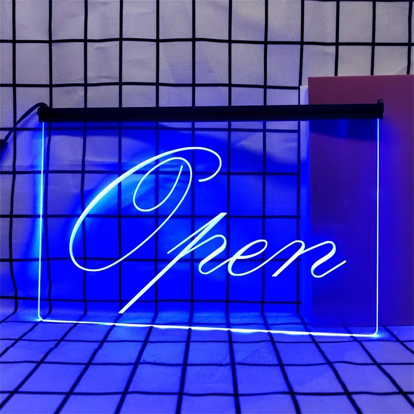 Open Insegna al Neon per Decorazione Murale – Luci LED al Neon Dimmerabili Via USB per Wine Bar, Pub, Feste, Ristoranti E Centri Massaggi,Blu,30x20cm