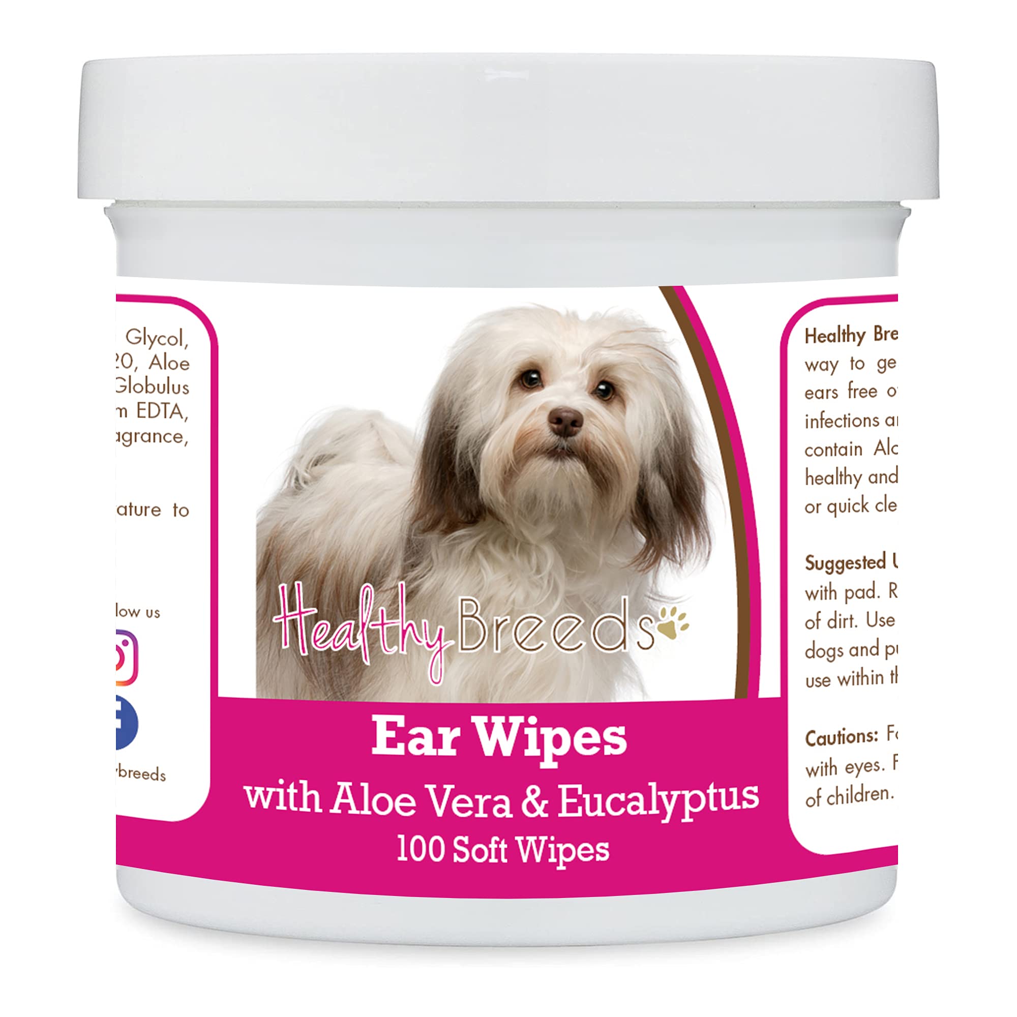 Healthy Breeds Havanese Ear Cleaning Wipes with Aloe &amp; Eucalyptus for Dogs 100 Count