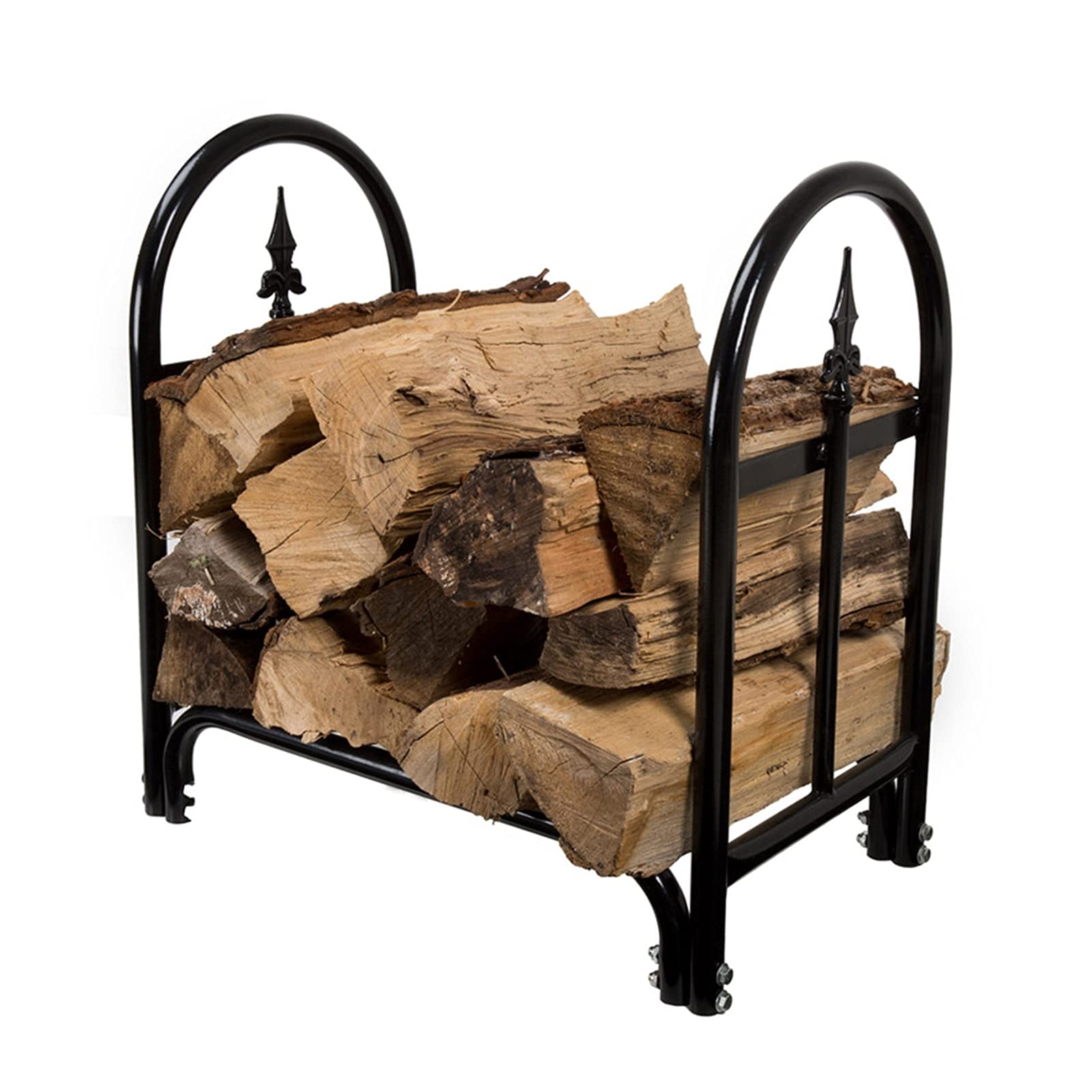 Culle portalegna Scaffali per Legna da Ardere per Interni Ed Esterni, Scaffale per Legna da Ardere in Metallo Pesante, Impilatore per Supporto in Legno per Caminetto, 58x35x58cm