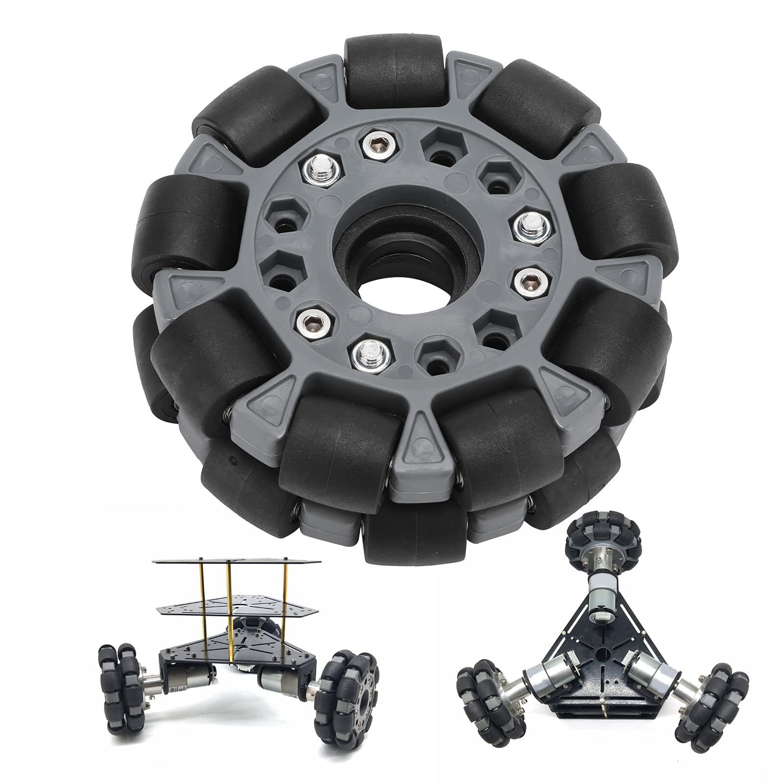 Roue Omnidirectionnelle 100mm Pour Robot Et Voiture RC - Nylon/Caoutchouc, Charge 20kg Roue Omnidirectionnelle 100mm Pour Robot Et Voiture RC - Nylon/Caoutchouc, Charge 20kg