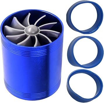 Air Intake Turbonators, Car Turbocharger, Automobile Double-Sided Turbine, Intake Turbo Charger, Plug-and-Play Power Saver, Enhanced Acceleration & Engine Sound, Fits Most Gas Vehicles