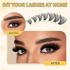QUEWEL Lash Clusters Kit, 320Pcs 80D+100D 3D Lash Cluster Eyelash Extensions 12-18mm Volume Lash Clusters Kit with Lash Bond and Seal and Lash Tweezers Easy DIY at Home(80+100D 3D Kit)
