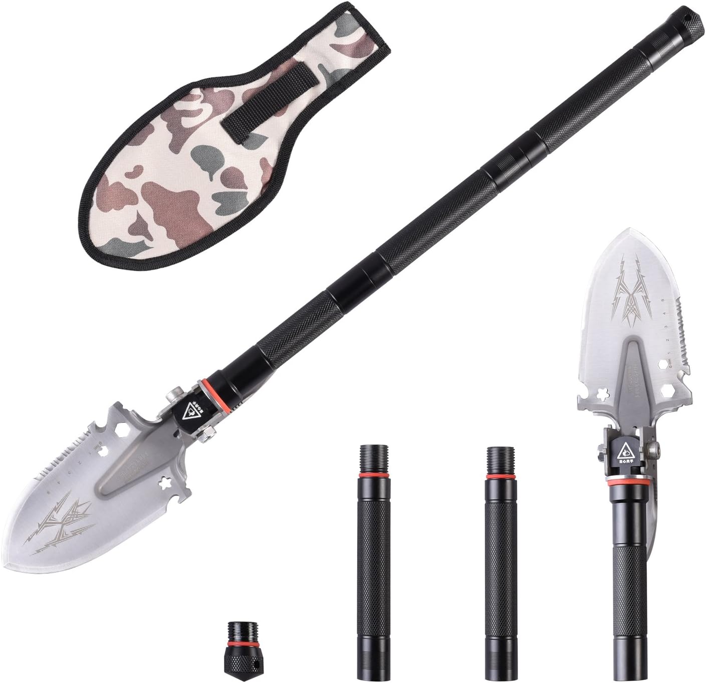 Aatrox Military Shovel Portable Multi-Function Folding Survival Shovel for Camping, Hiking, Hunting, Backpacking, Fishing, Car Emergency, Trench Entrenching Tool