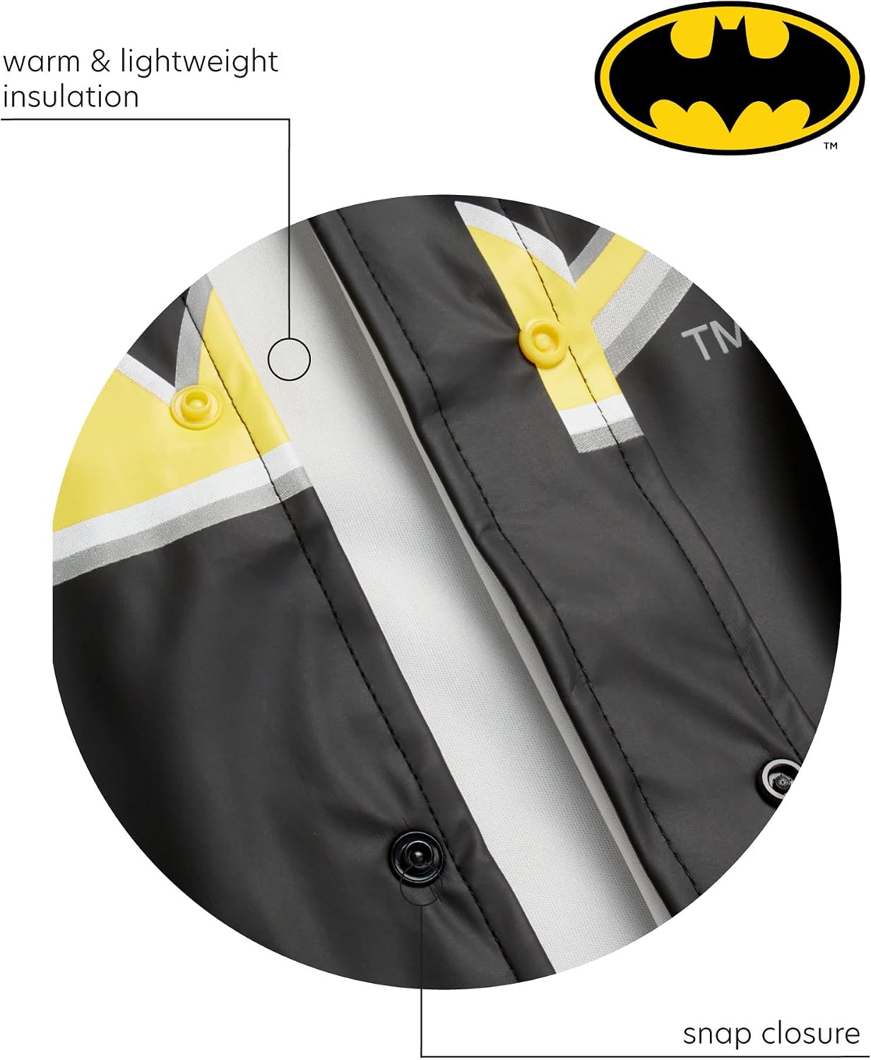 Warner Bros. Boys' Batman Jacket - Waterproof Raincoat Slicker Shell (Size: 4-7), Size 6/7, Batman