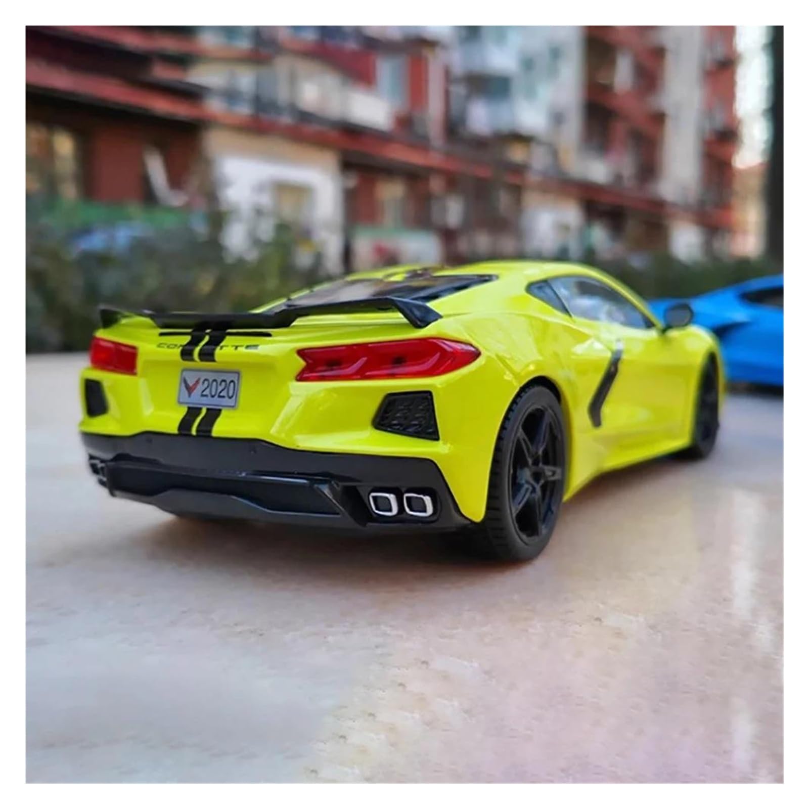 Model samochodu 1:24 do Corvette Sports 2020 symulacja stop model samochodu hobby kolekcja zabawek pojazd zabawka (żółty)