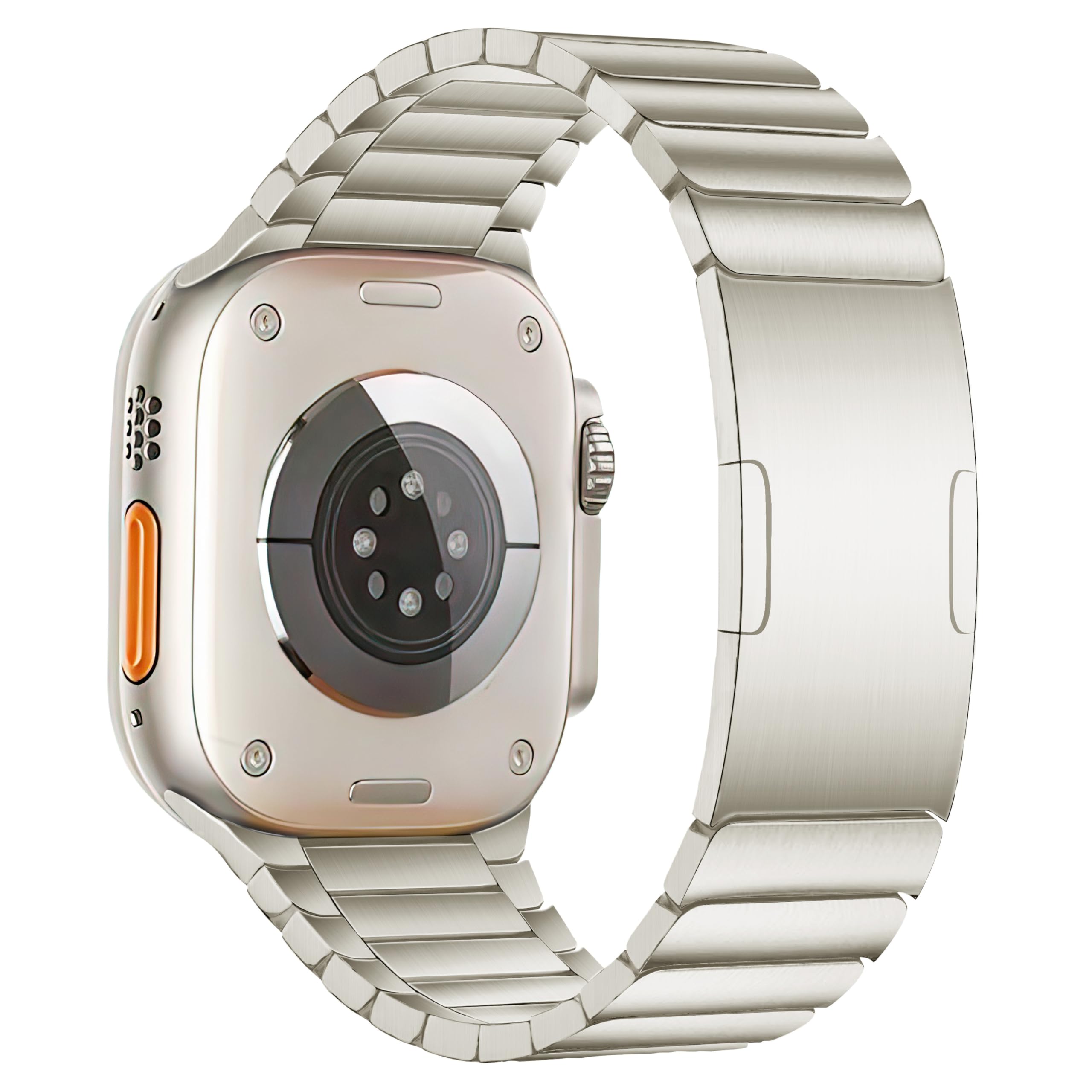 Tytanowa Bransoletka,Lekki Metalowy Pasek z Zaokrąglonymi Rogami i Wbudowaną Klamrą,dla Apple Watch Seria 11/10/9/8/7,Ultra 3/2/1,SE 3/2/1 [2025]