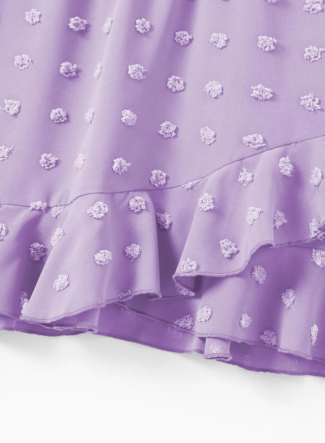 blibean Tween Girls Short Sleeve Dresses Swiss Dot Belt Dress Size 6-15 Years - Image 8