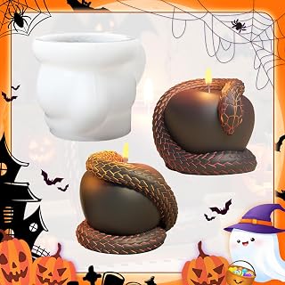 Halloween Silicone Molds, Snake Apple Silicone Candle Molds, 3D Taboo Apple Halloween Resin Mold For Scented Candles Soaps, Wax, Epoxy Resin Casting Art Making