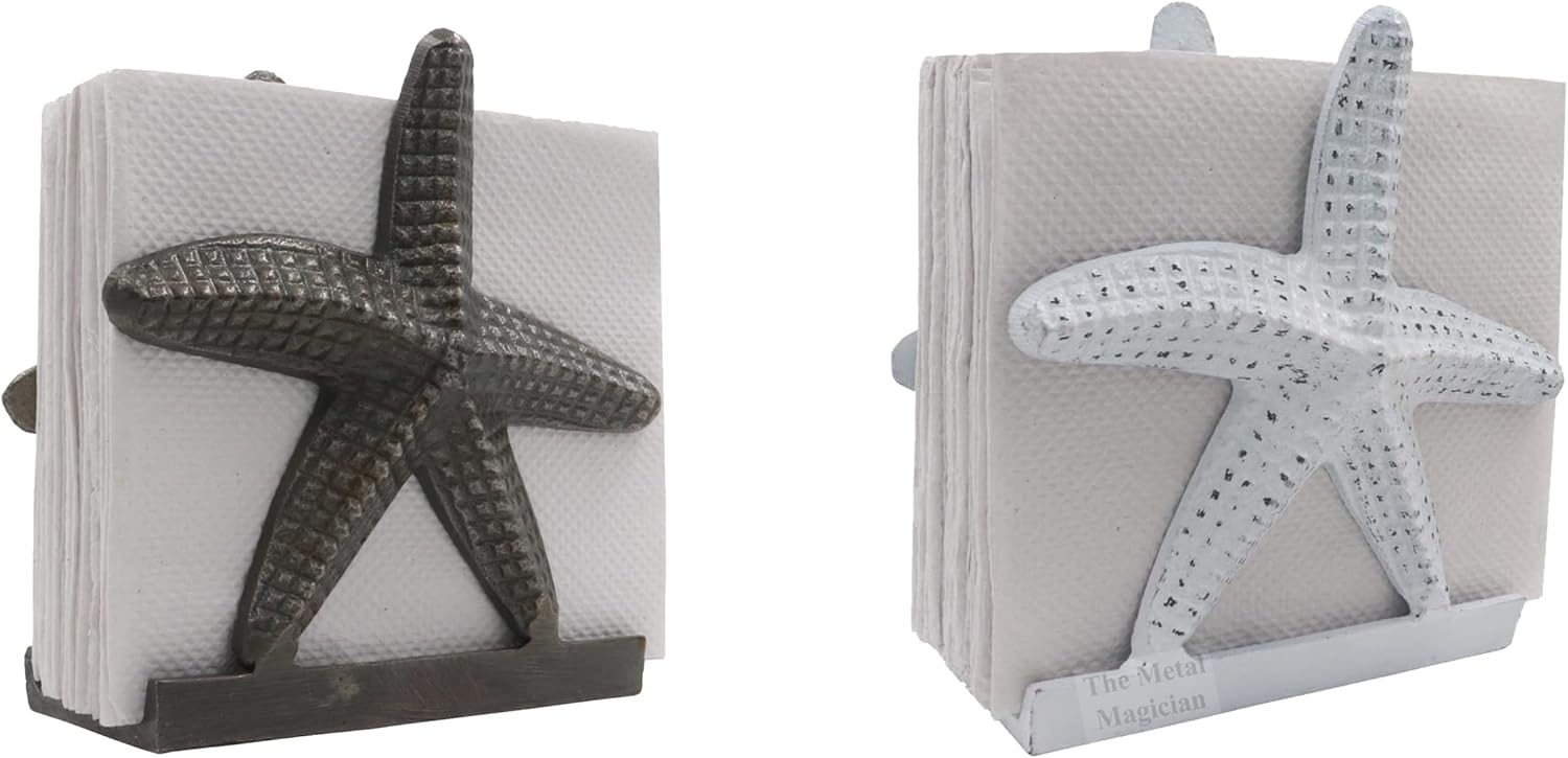 Nautical Starfish Lunch/Dinner/Metal/Kitchen Napkin/Beverage Cocktail/Ocean/Napkin Holder Antique Brass & Nautical Starfish Lunch/Dinner/Metal/Kitchen Napkin/Beverage Cocktail/Ocean/Napkin Holder Dist