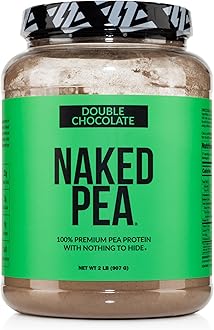 NAKED Pea - Double Chocolate Protein from US & Canadian Farms, Organic Cocoa, Organic Coconut Sugar - No GMO, No Soy, and Gluten Free, Aid Growth and Recovery - 21 Servings