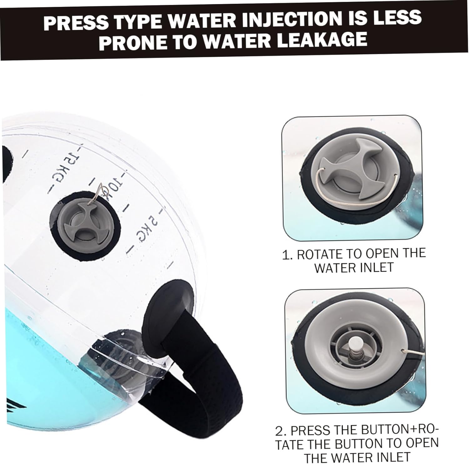 Water Bag Training Baseball Clear Weighted Inflatable Water Fitness Ball Aqua Punching Bag Adjustable with Handle for Core and Balance Training Punching The Air Aqua