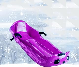 Winter Downhill Snow Sled for Kids & Adults – Plastic Ski Board for Snow, Sand, Grass & Ice, Portable Skiing Board