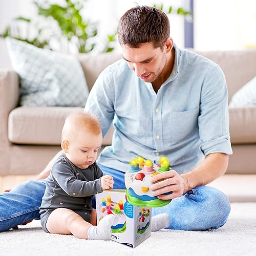 Miniatura 9 de OKREVIEW Juguete de pastel de primer cumpleaños, juguetes de pastel de música con contar y soplar velas para cantar juguetes para niños de 1, 2, 3,