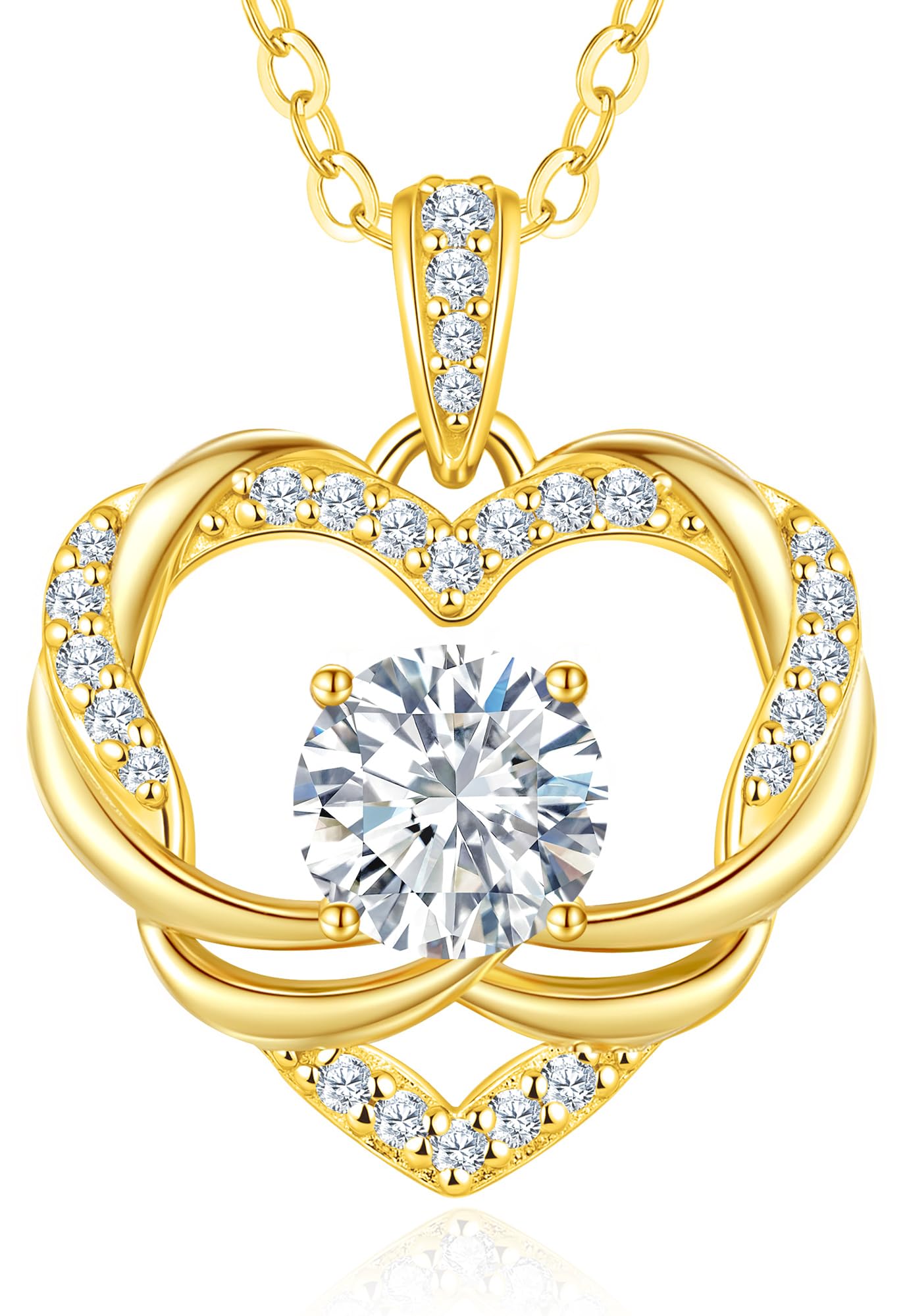 LOUISA SECRET Moissanite Collana da donna in Argento 925 con cuore torso | Regalo di Compleanno per Ricorrenze Donna Natale San Valentino Gioielli